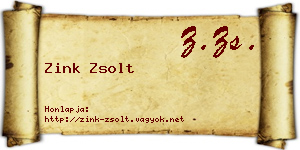 Zink Zsolt névjegykártya